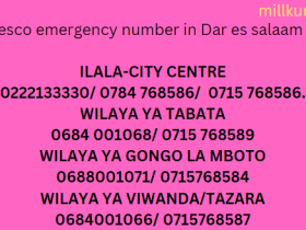 Tanesco emergency number in Dar es salaam