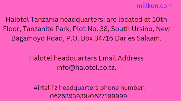 Halotel Headquarters Address, Contacts phone number and Email