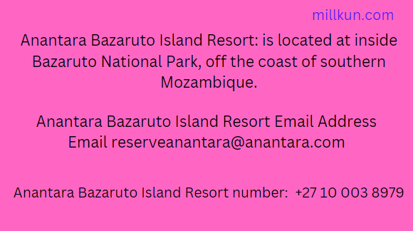 Anantara Bazaruto Island Resort Address