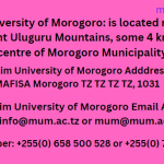 Muslim University of Morogoro( MUM) Location/Address, phone number ,Email Address & Social Networks