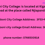 Kigamboni City College Location/Address, phone number ,Email Address & Social Networks