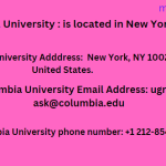 Columbia University Location/Address, phone number ,Email Address & Social Networks
