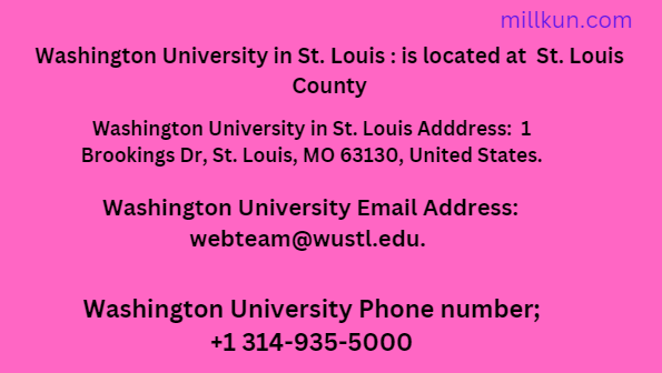 Washington University in St. Louis Location/Address, phone number ,Email Address & Social Networks