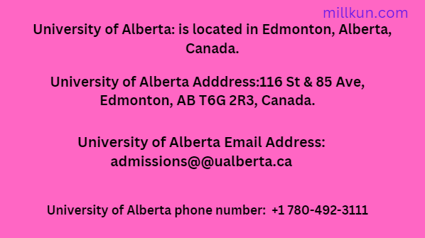 University of Alberta Contact ways/methods