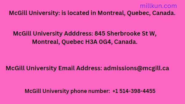 McGill University Contact ways/methods