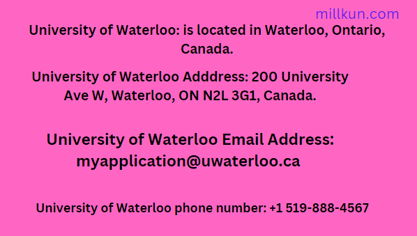 University of Waterloo Contact ways/methods