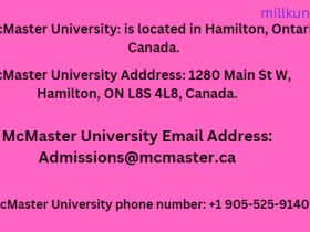 Contact ways/methods of McMaster University