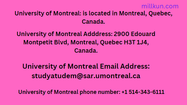 Université de Montréal Moyens/méthodes de contact