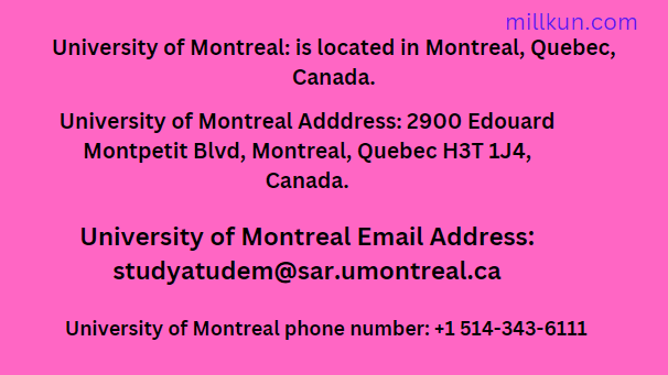 Formas/métodos de contato da Universidade de Montreal