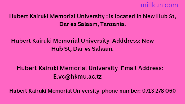 Hubert Kairuki Memorial University (HKMU) Contact ways/methods