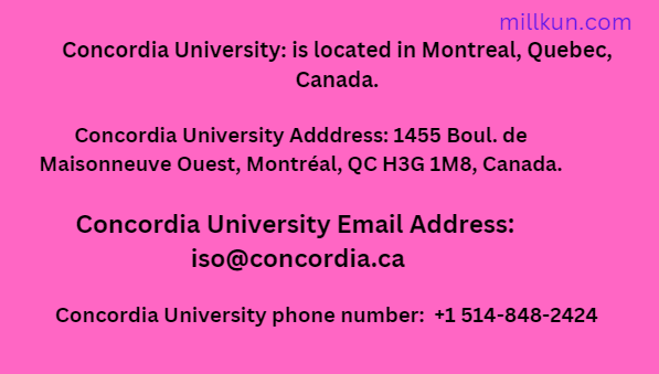 Université Concordia Moyens/méthodes de contact