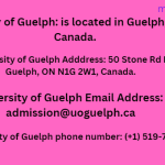 University of Guelph Contact ways/methods