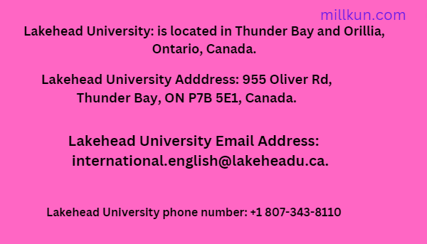 Lakehead University Contact ways/methods