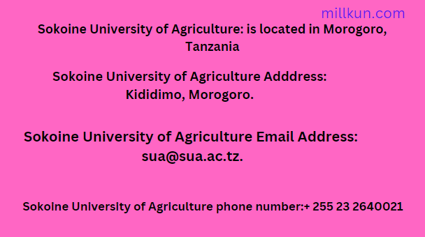 Sokoine University of Agriculture Contact ways/methods