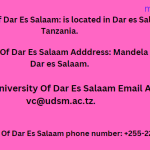 University Of Dar Es Salaam Contact ways/methods