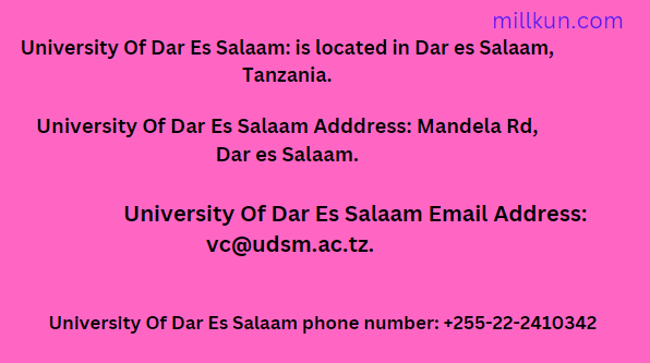 University Of Dar Es Salaam Contact ways/methods